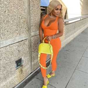 Ribbed Orange jumpsuit